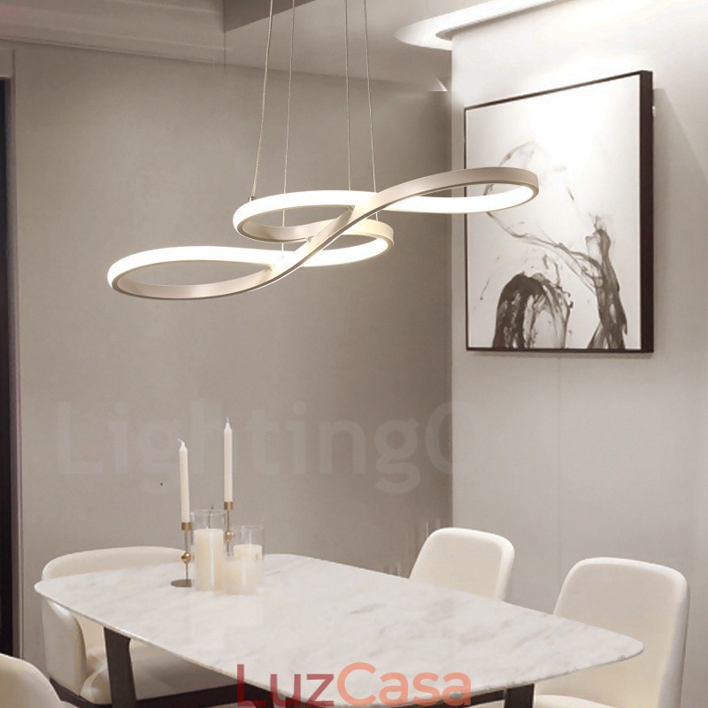 Luminária pendente moderna contemporânea em liga de alumínio com abajur de acrílico