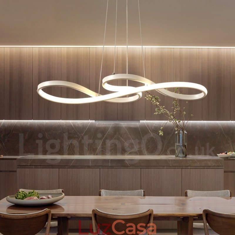 Luminária pendente moderna contemporânea em liga de alumínio com abajur de acrílico