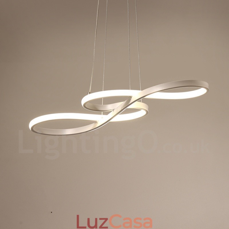 Luminária pendente moderna contemporânea em liga de alumínio com abajur de acrílico