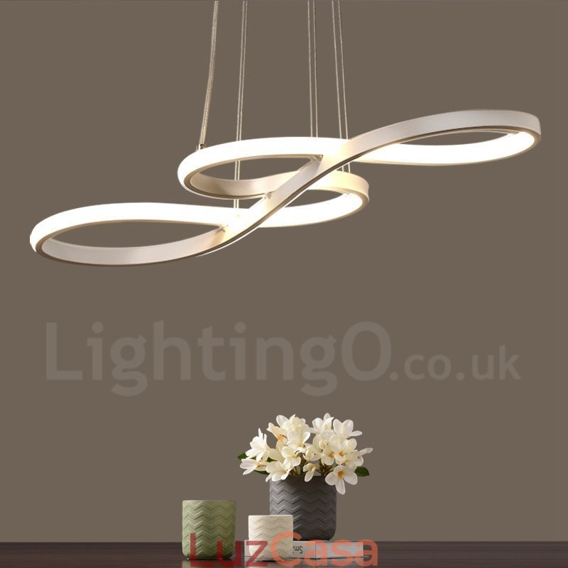 Luminária pendente moderna contemporânea em liga de alumínio com abajur de acrílico