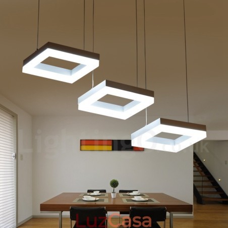 Luminária pendente moderna contemporânea de liga de alumínio com 3 luzes e sombra de acrílico Luminária pendente moderna contemporânea de liga de alumínio com 3 luzes e sombra de acrílico
