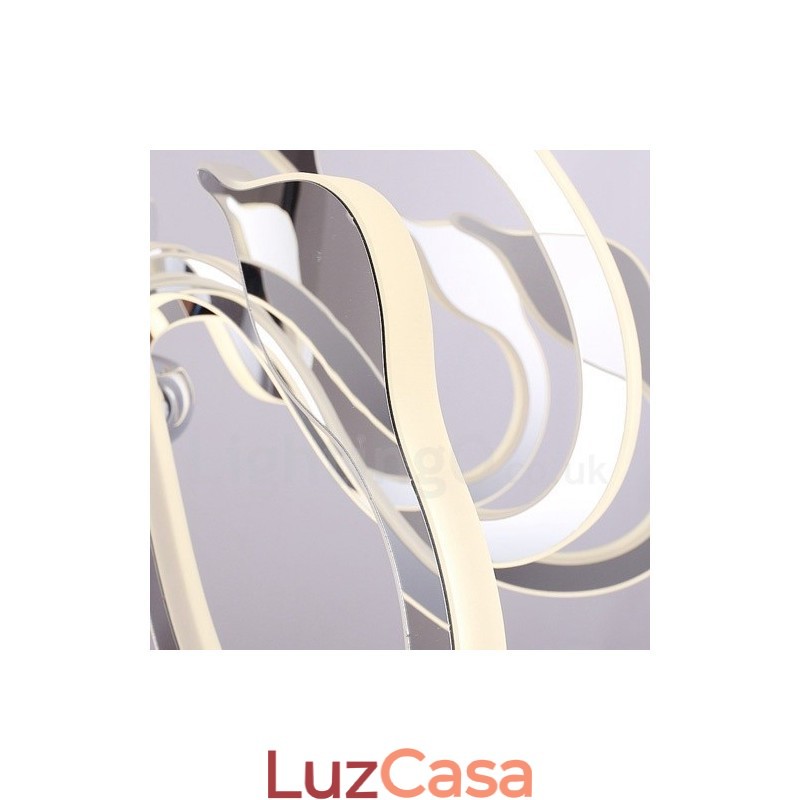 Lustre moderno contemporâneo regulável de aço com 6 luzes e cúpula de acrílico