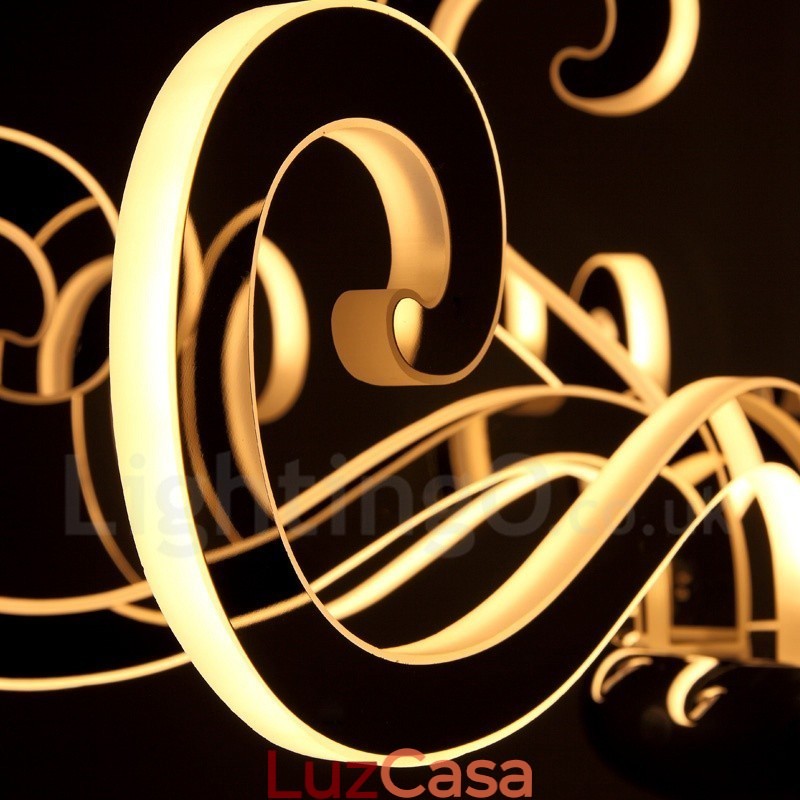 Lustre moderno contemporâneo regulável de aço com 8 luzes e cúpula de acrílico