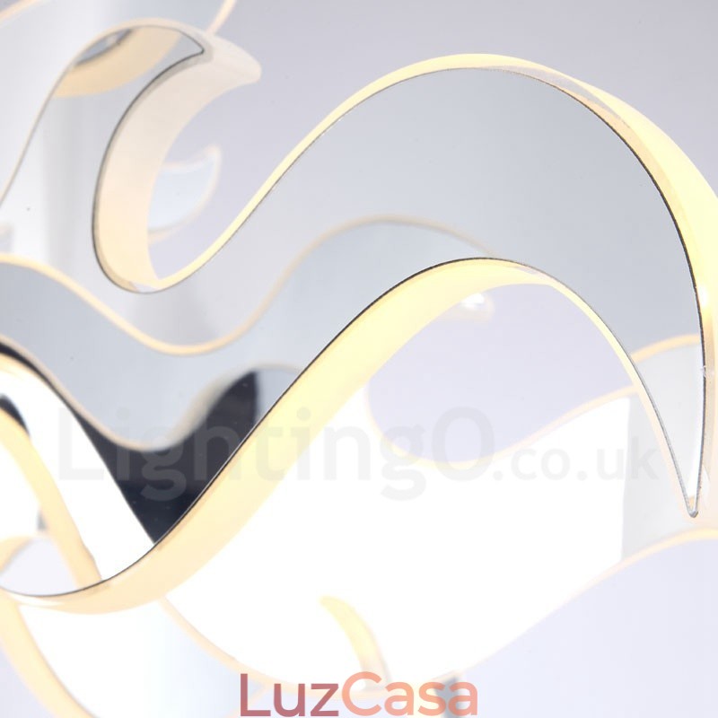 Lustre moderno contemporâneo regulável de aço com 12 luzes e cúpula de acrílico