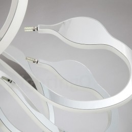 Lustre moderno contemporâneo regulável de aço com 12 luzes e cúpula de acrílico