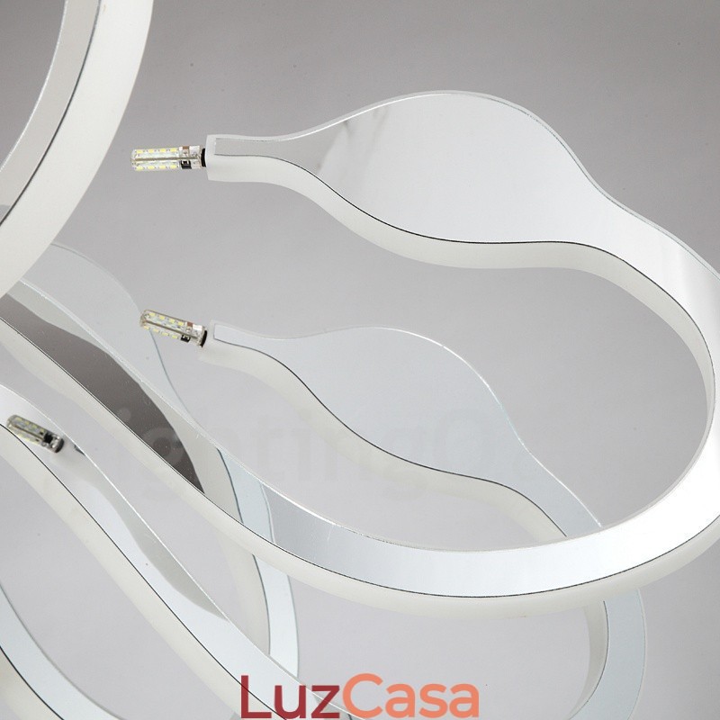 Lustre moderno contemporâneo regulável de aço com 12 luzes e cúpula de acrílico