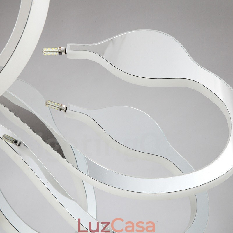 Lustre moderno contemporâneo regulável de aço com 10 luzes e cúpula de acrílico