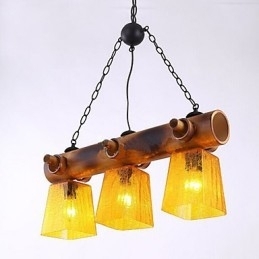 Lustre de bambu europeu, mediterrâneo e americano