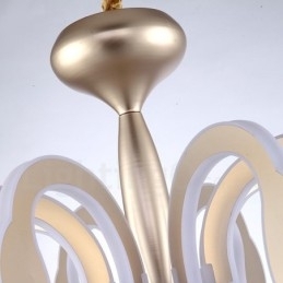 Lustre moderno contemporâneo regulável de aço com 8 luzes e cúpula de acrílico