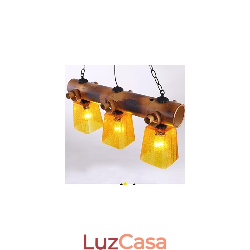 Lustre de bambu europeu, mediterrâneo e americano