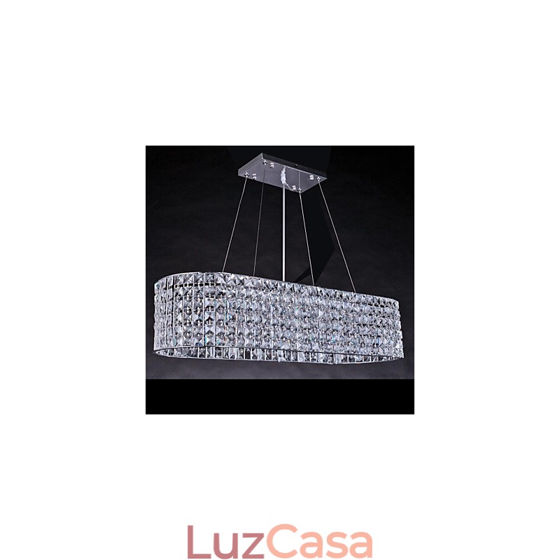 Lustre de cristal cromado moderno e contemporâneo