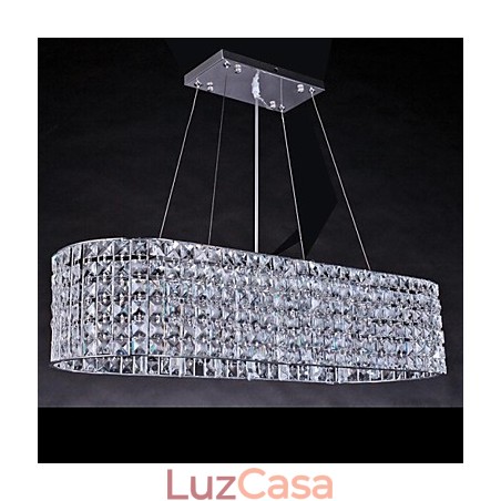 Lustre de cristal cromado moderno e contemporâneo