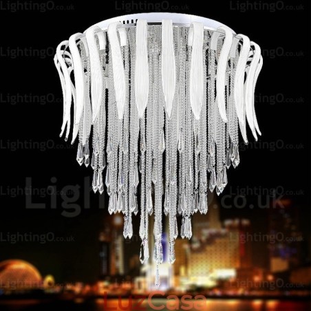 12 Luzes de Teto Contemporâneas Modernas com Sombra de Cristal 12 Luzes de Teto Contemporâneas Modernas com Sombra de Cristal