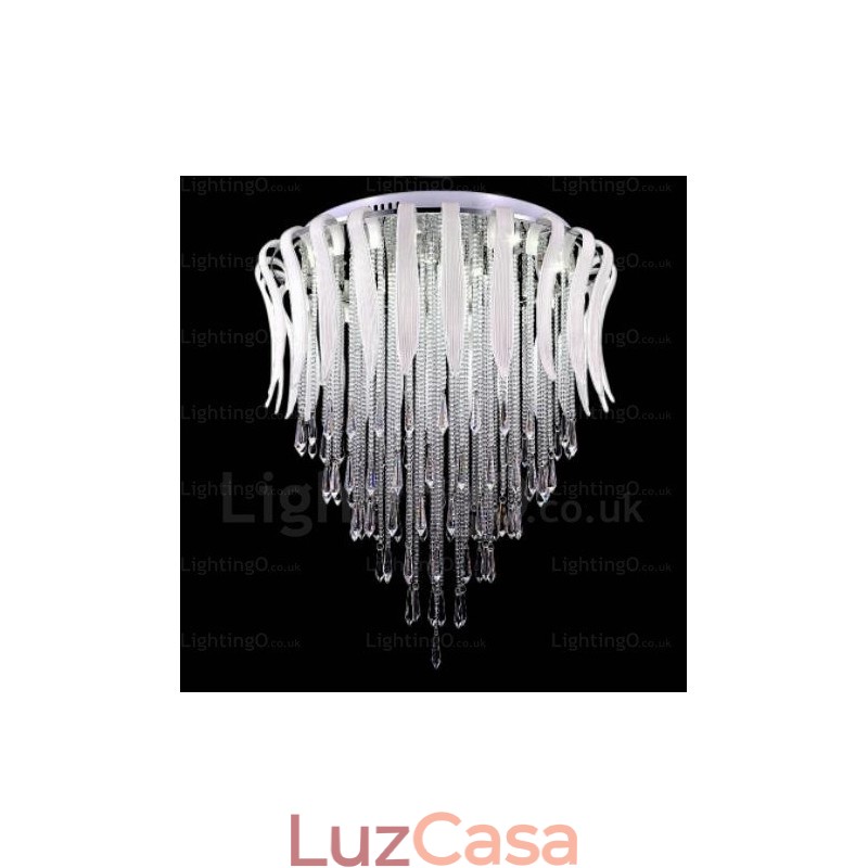12 Luzes de Teto Contemporâneas Modernas com Sombra de Cristal
