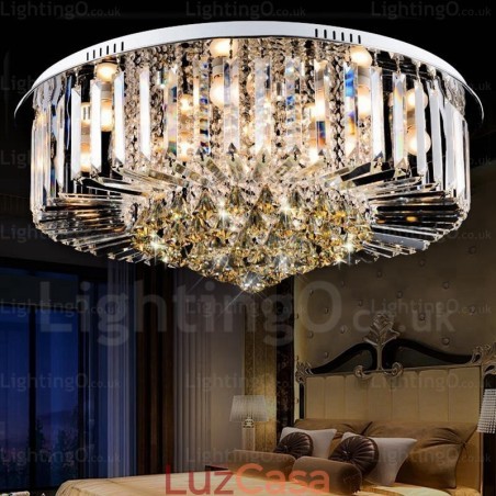 6 Luzes de Teto Contemporâneas Modernas com Sombra de Cristal 6 Luzes de Teto Contemporâneas Modernas com Sombra de Cristal