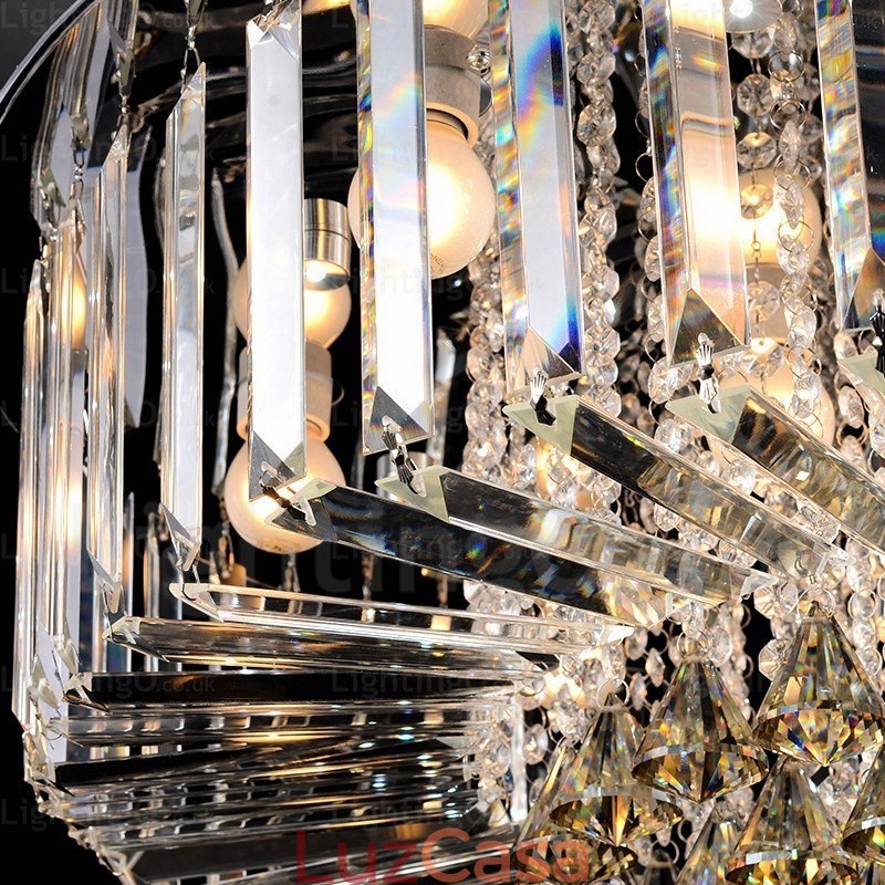 6 Luzes de Teto Contemporâneas Modernas com Sombra de Cristal