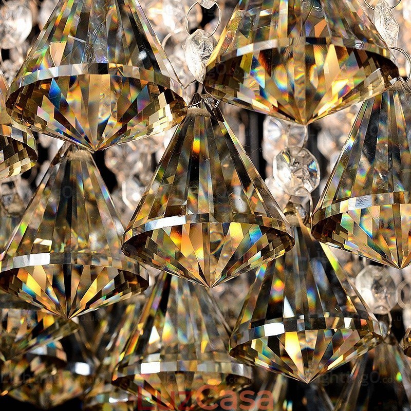 6 Luzes de Teto Contemporâneas Modernas com Sombra de Cristal