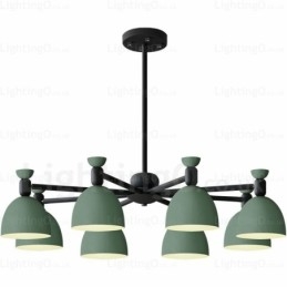Lustre nórdico de 8 luzes com cúpula de liga de alumínio