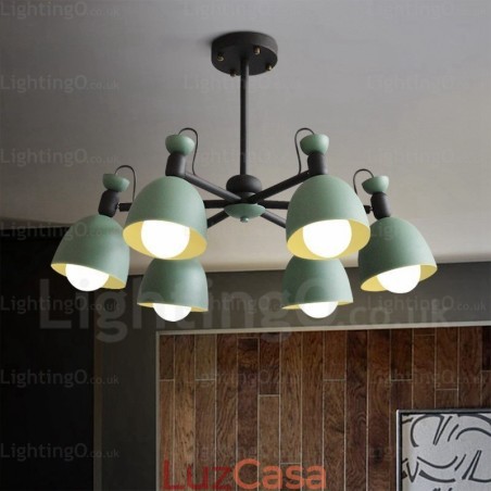 Lustre nórdico de 6 luzes com cúpula de liga de alumínio Lustre nórdico de 6 luzes com cúpula de liga de alumínio