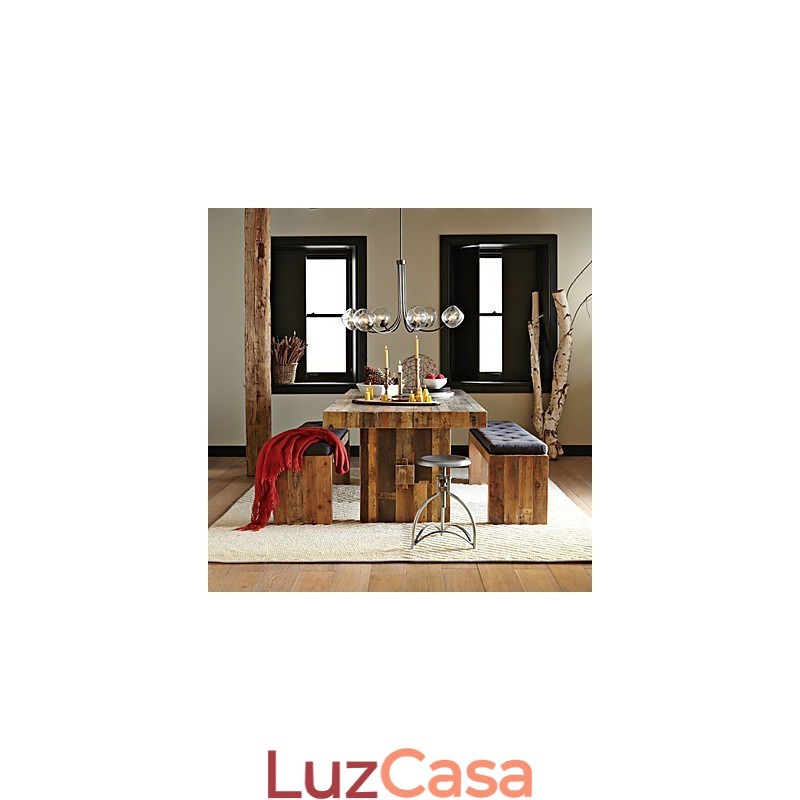 Lustre tradicional com 6 luzes e cúpula de vidro bolha