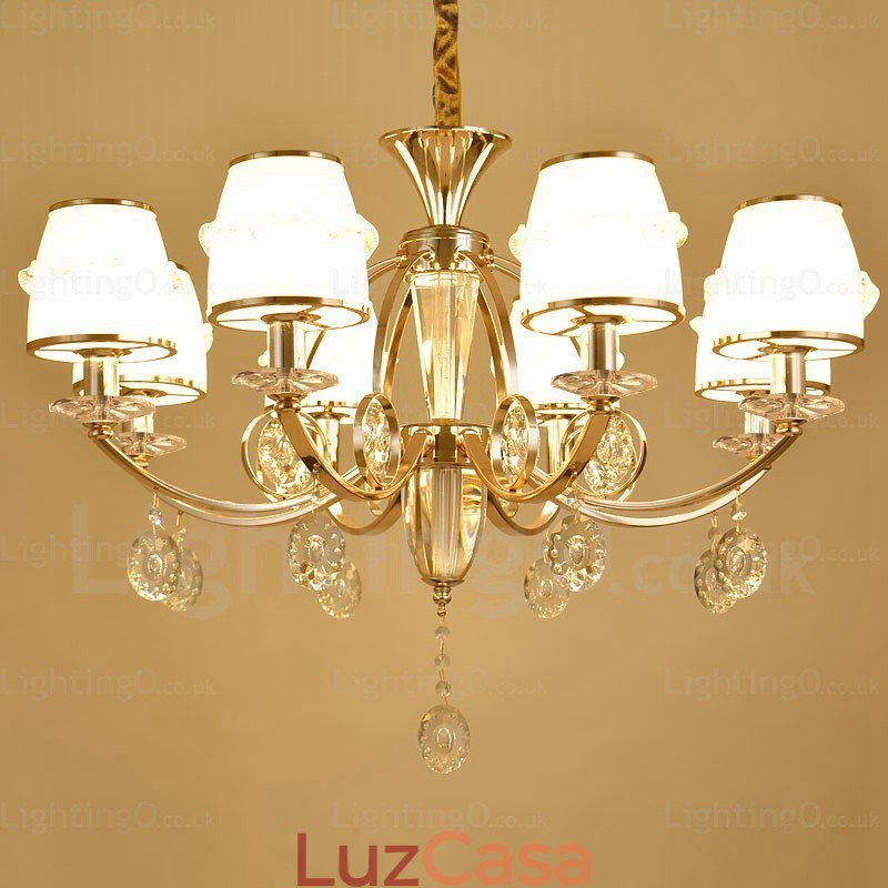 Lustre nórdico de 6 luzes com cúpula de vidro