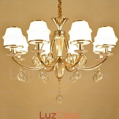 Lustre nórdico de 6 luzes com cúpula de vidro Lustre nórdico de 6 luzes com cúpula de vidro