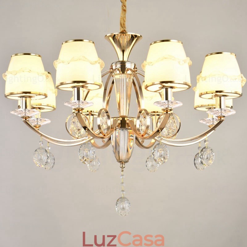 Lustre nórdico de 6 luzes com cúpula de vidro