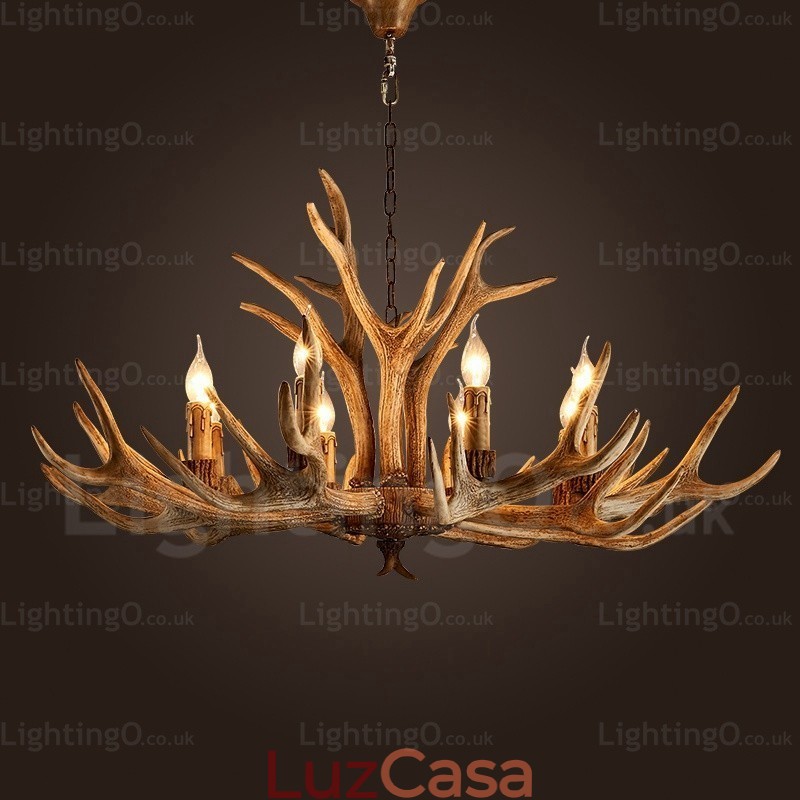 Lustre moderno contemporâneo nórdico rústico de 8 luzes