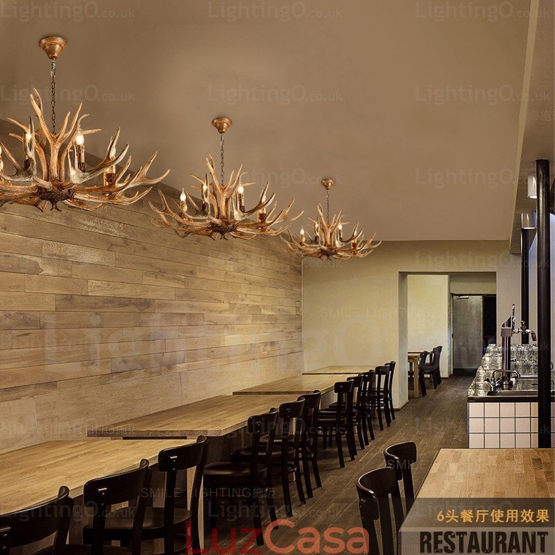 Lustre moderno contemporâneo nórdico rústico de 8 luzes