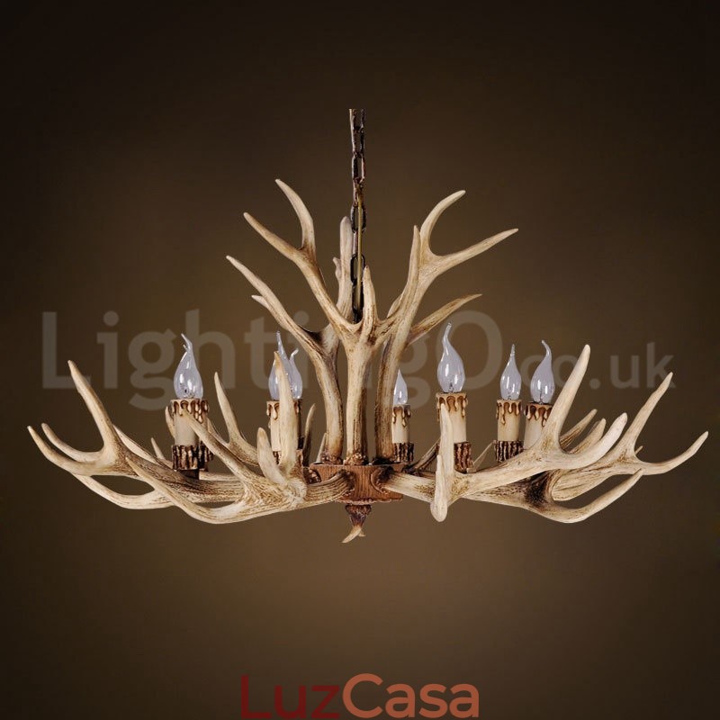 Lustre moderno contemporâneo nórdico rústico de 8 luzes