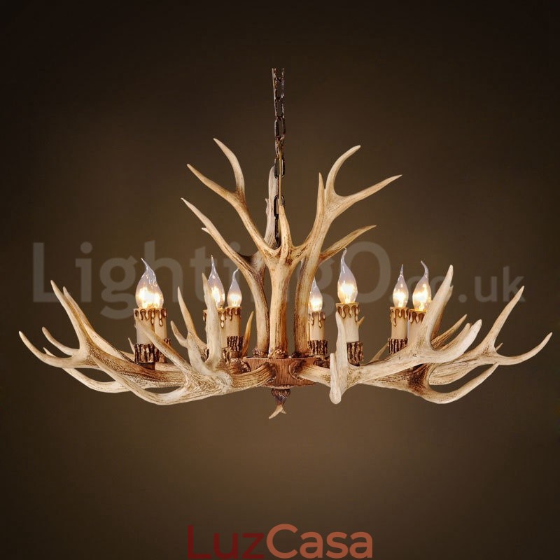 Lustre moderno contemporâneo nórdico rústico de 8 luzes