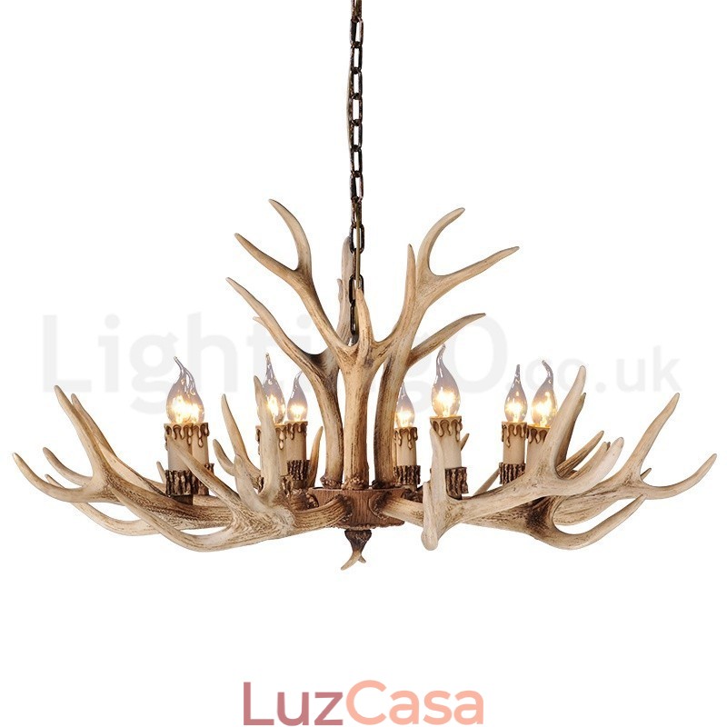 Lustre moderno contemporâneo nórdico rústico de 8 luzes