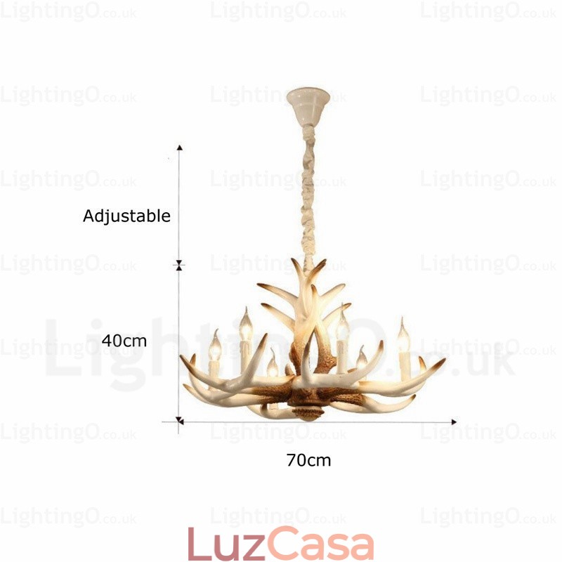 Lustre retrô vintage de 6 luzes