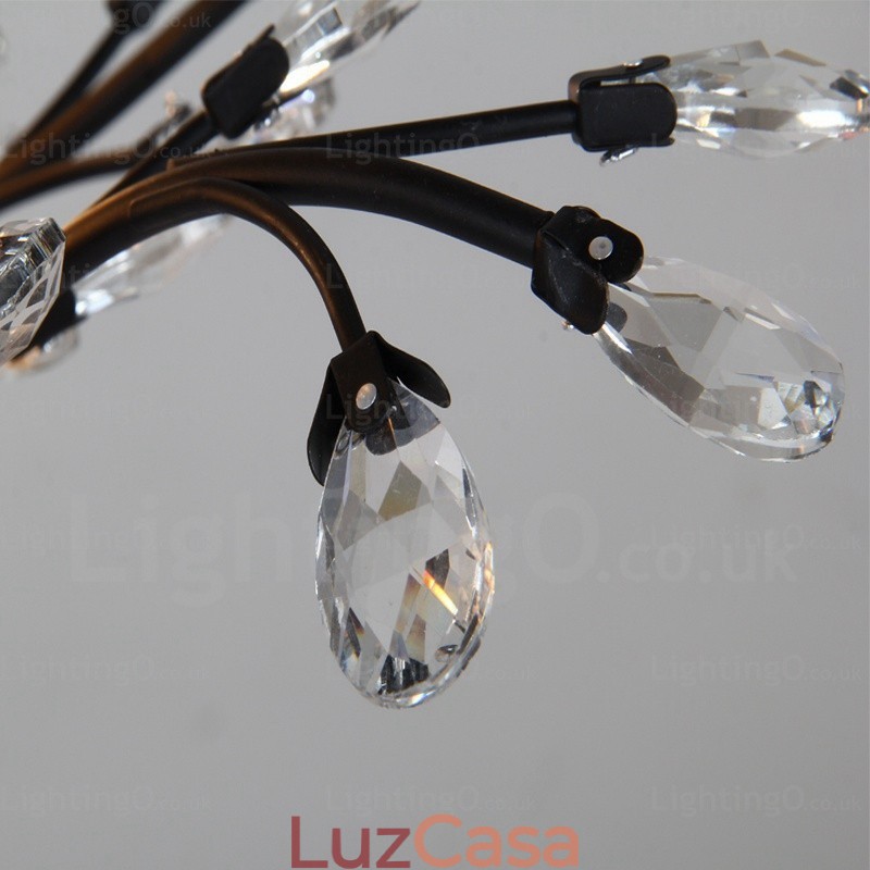 Lustre rústico de 8 luzes