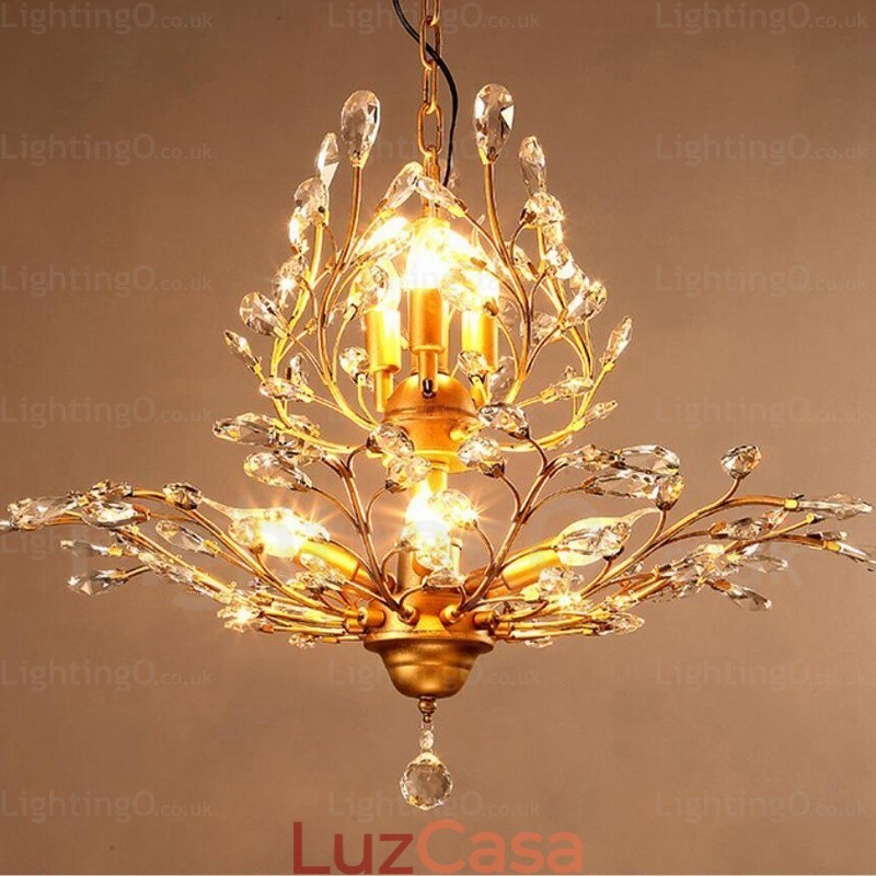 Lustre rústico de 8 luzes