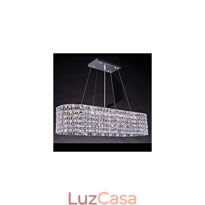 Lustre de cristal cromado moderno e contemporâneo