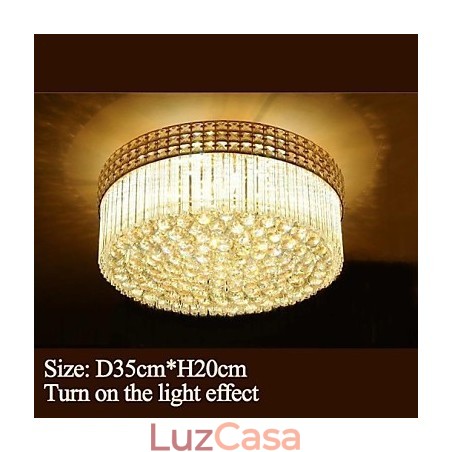 Lustre de luxo moderno cristal absorve luz de cúpula diâmetro 35 cm contém 3 lâmpadas