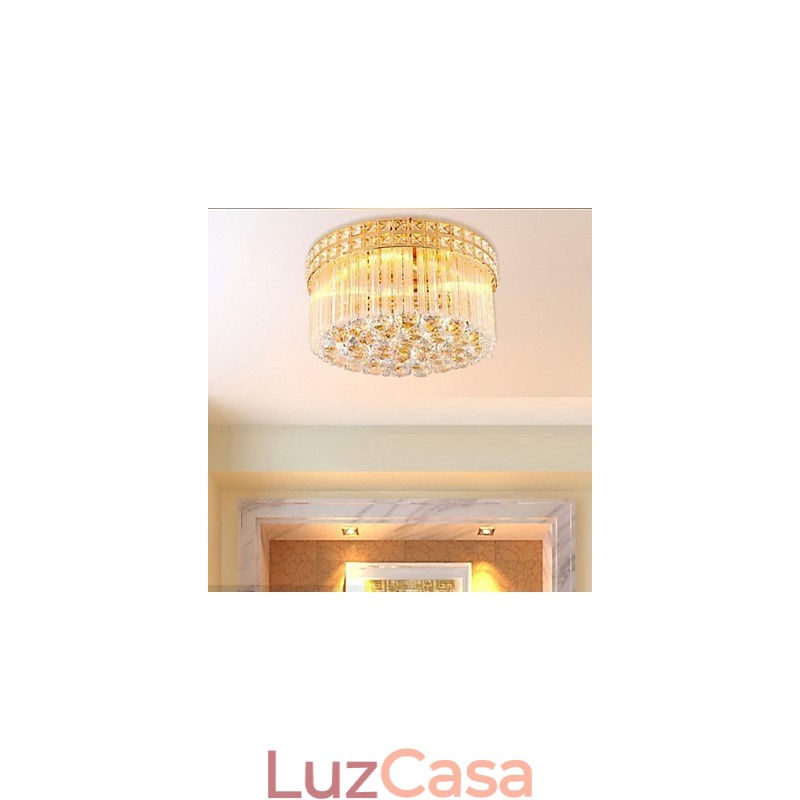 Lustre de luxo moderno cristal absorve luz de cúpula diâmetro 35 cm contém 3 lâmpadas