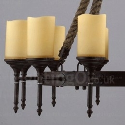12 Luzes Country Rústico Vintage Retro Pendente Luz com Sombra de Vidro