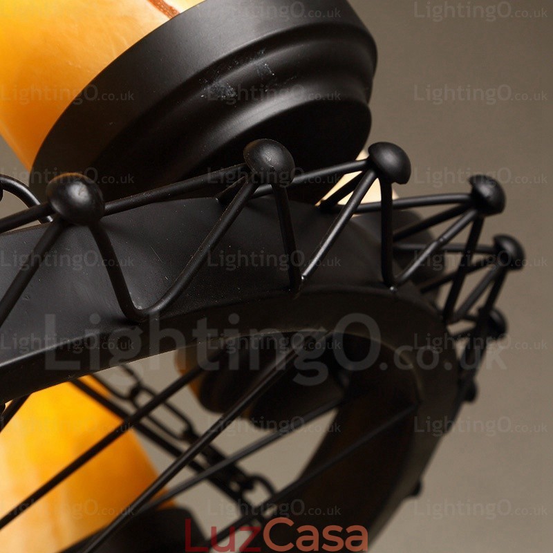 8 Luzes Country Rústico Vintage Retro Pendente Luz com Sombra de Vidro