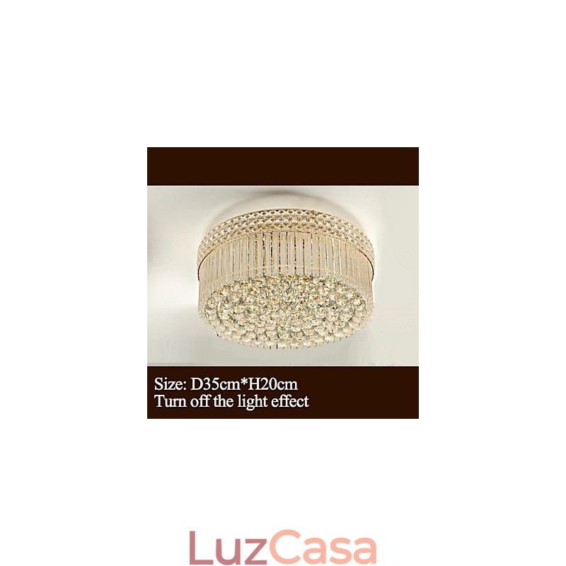 Lustre de luxo moderno cristal absorve luz de cúpula diâmetro 35 cm contém 3 lâmpadas