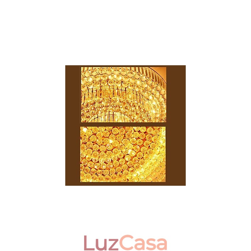 Lustre de luxo moderno cristal absorve luz de cúpula diâmetro 35 cm contém 3 lâmpadas