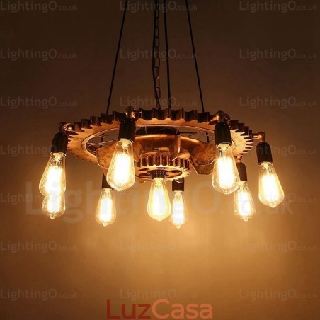Luminária pendente retrô vintage de 9 luzes Luminária pendente retrô vintage de 9 luzes