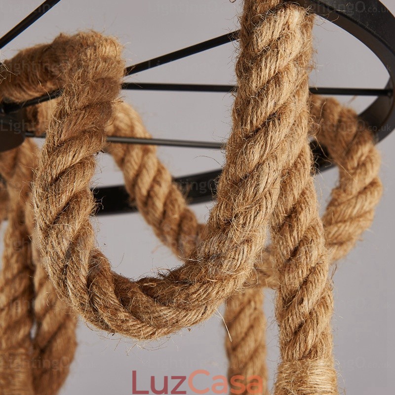 Luminária pendente retrô vintage de 6 luzes