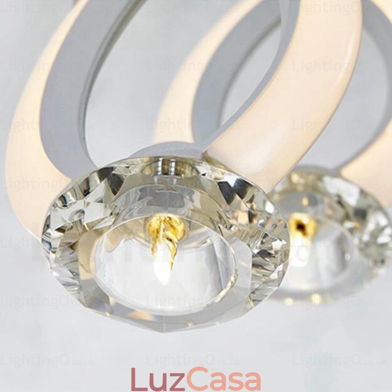 1 luz moderna contemporânea pendente com cúpula de cristal