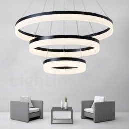 Wi Fi Smart Dimmable 3 anéis moderno contemporâneo pingente luz com acrílico sombra