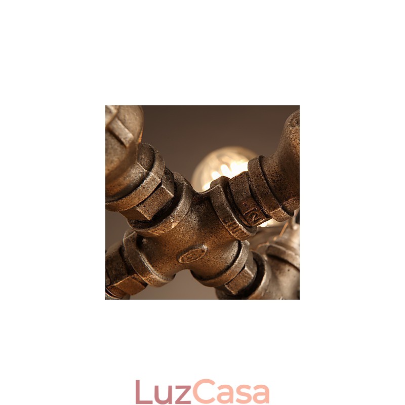 Lustre de metal galvanizado vintage rústico Lodge