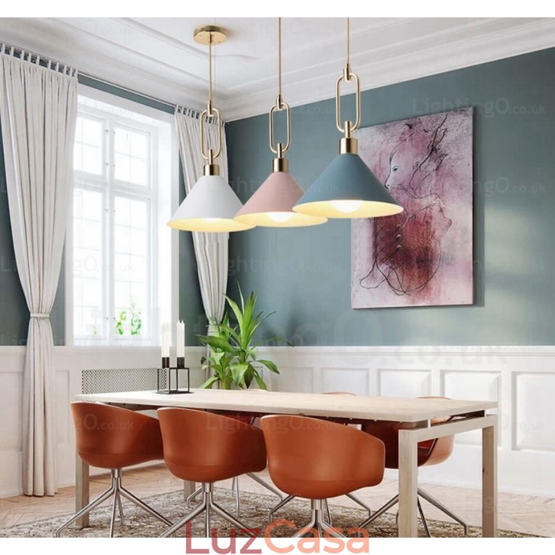 1 Luz Nordic Moderna Contemporânea Pendente Luz com Lojas de Sombra de Aço Inoxidável