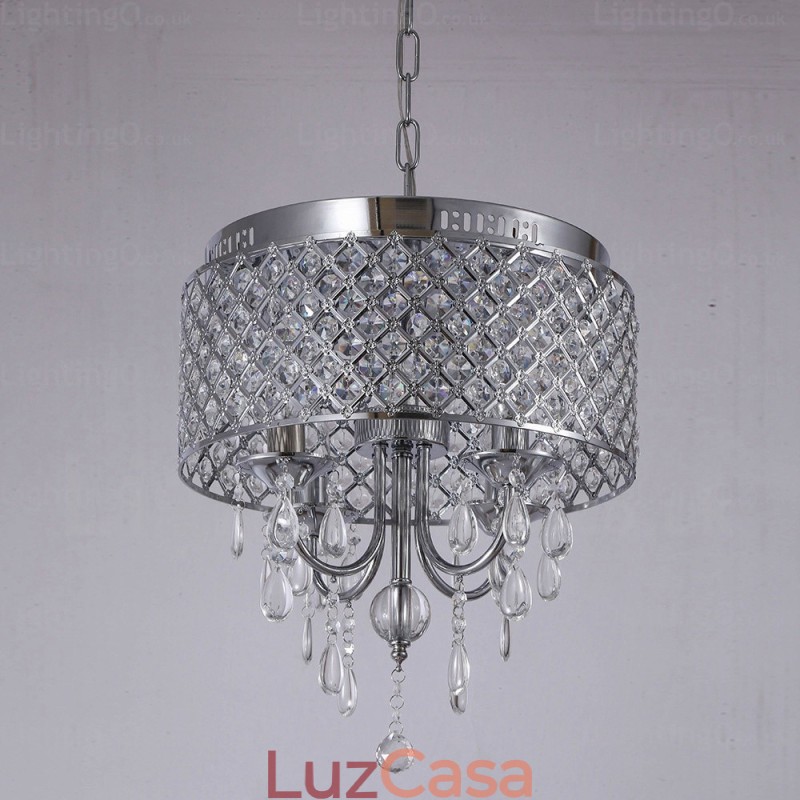 1 luz moderna contemporânea pendente com cúpula de cristal
