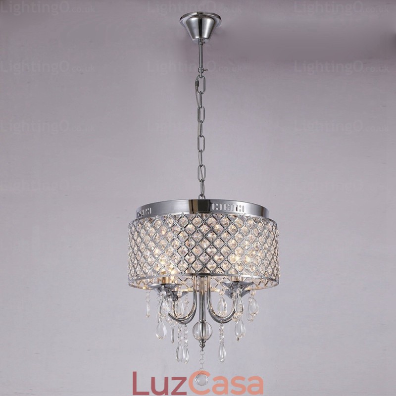 1 luz moderna contemporânea pendente com cúpula de cristal